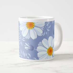 Vår, vitblomma Mönster Jumbo Mugg