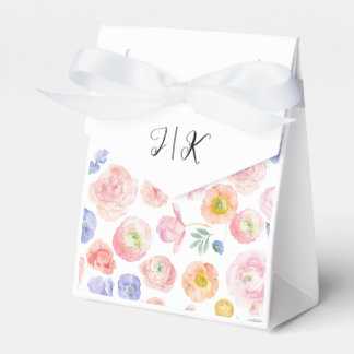 Vår Watercolor Blommigt Bröllop Presentaskar