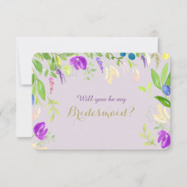 Vår Watercolor Blommigt Orchid Bridesmaid Inbjudningar