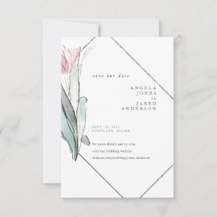Vår Watercolor Blommigt Spara vår Data Datumet