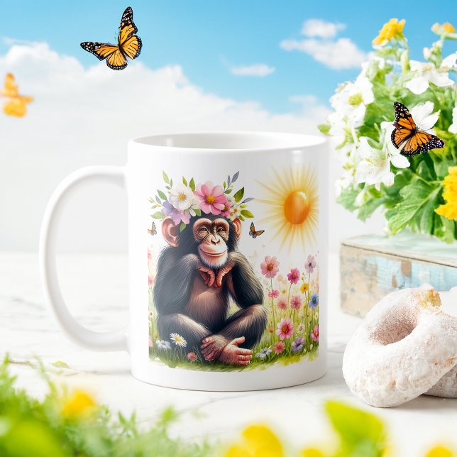 Vår Watercolor Chimpanzee - Kid Mugg (Skapare uppladdad)