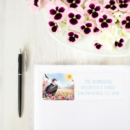 Vår Watercolor Condor Returadress Etikett