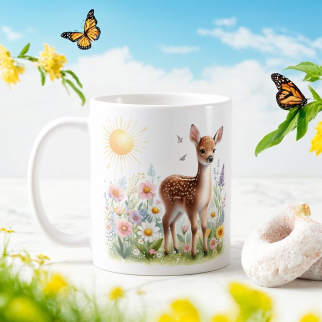Vår Watercolor Fawn - Kid Mugg (Skapare uppladdad)