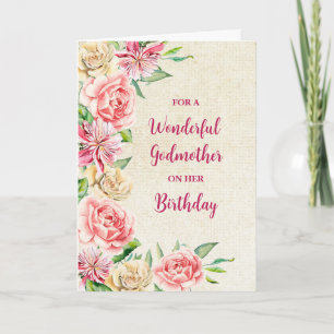 Vår Watercolor Flowers Godmor Birthday Kort