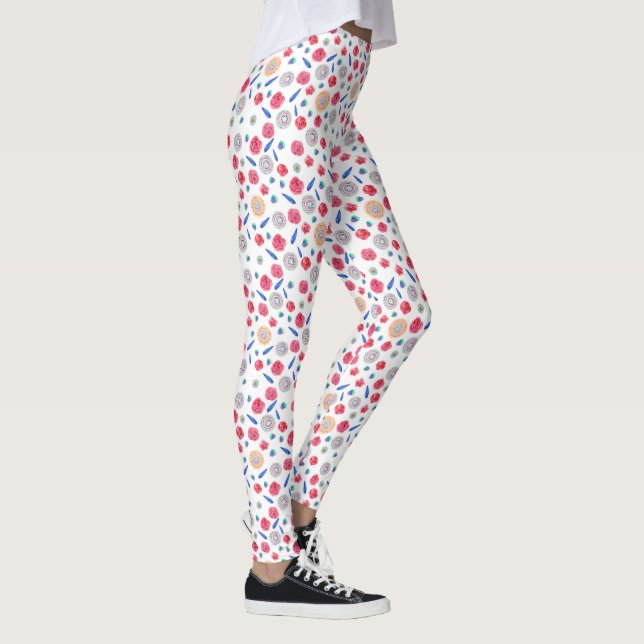 Vår Watercolor Flowers Leggings (Höger)