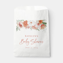 Vår Watercolor Peach Blommigt Girl Baby Shower
