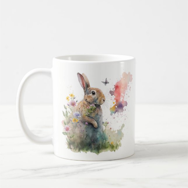 Vår Watercolor Rabbit Kaffemugg (Vänster)