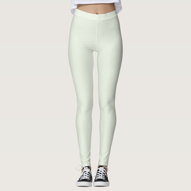 Vår Whisper Grönt Solid Färg Leggings (Framsida)