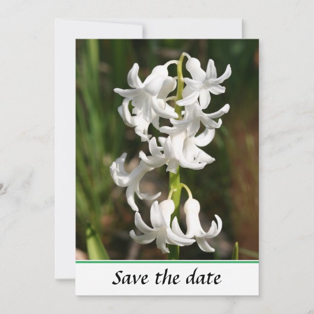 Vår White Bell-Flora - plattform Spara datumkortet Datumet (Framsida)