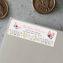 Vår WildblomBoho Baby Shower Returadress Returadress Etikett