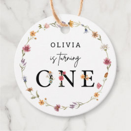 Vår Wildblomförsta Födelsedagsfesten Gåvor Etiketter