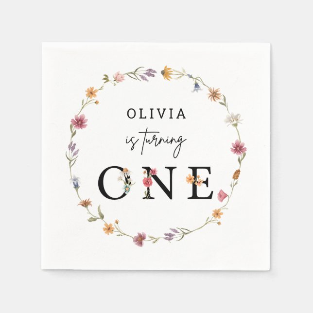 Vår Wildblomförsta Födelsedagsfesten Pappersservett (Framsidan)