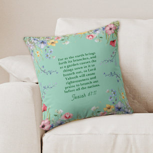 Vår WildblomGarden Bible Verse Kudde
