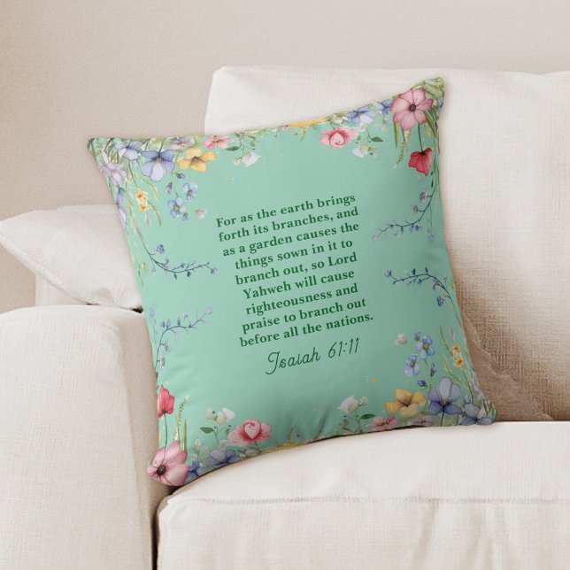 Vår WildblomGarden Bible Verse Kudde (Skapare uppladdad)