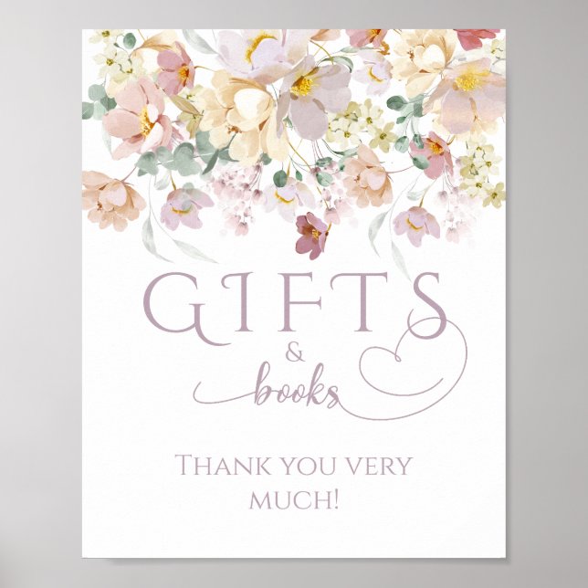 Vår WildblomLila Girl Baby Shower-gåva Poster (Framsidan)