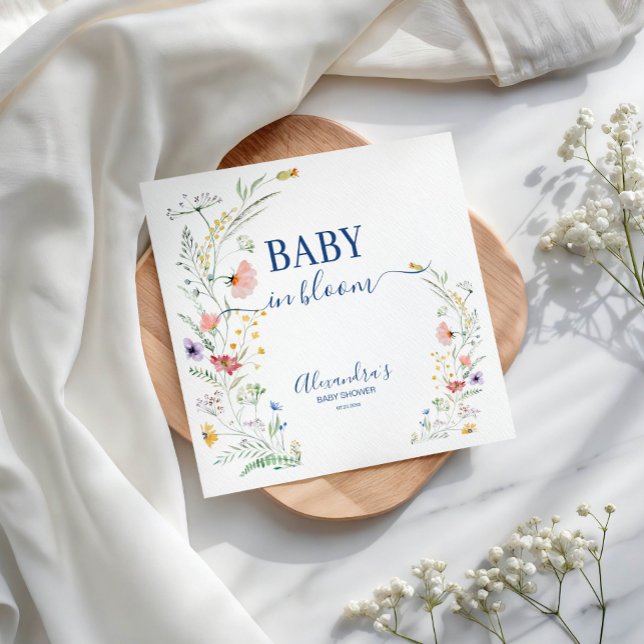Vår Wildblomma Baby i Bloom Baby Shower Pappersservett (Skapare uppladdad)