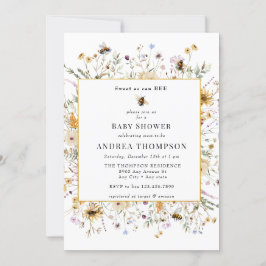 Vår Wildblomma | Bee Baby Shower Inbjudningar