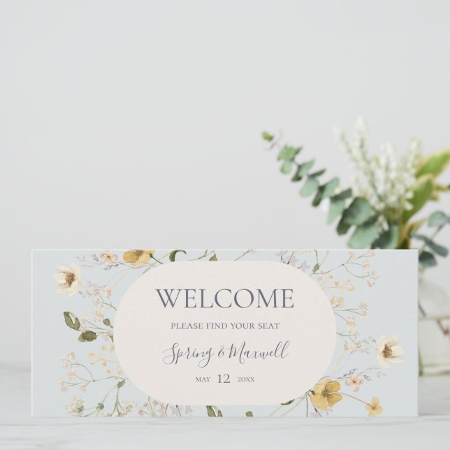 Vår Wildblomma | Blått hängande sittdiagram (Stående Fram)