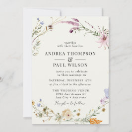 Vår Wildblomma | Boho Chic Bröllop Inbjudningar