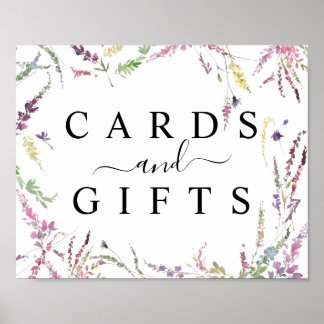 Vår Wildblomma Bröllopskort & Gifts Bord-tecken Poster