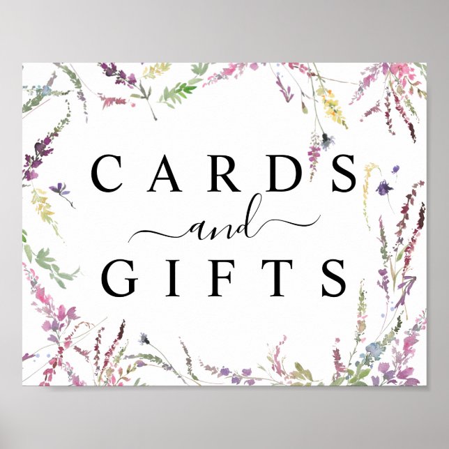 Vår Wildblomma Bröllopskort & Gifts Bord-tecken Poster (Framsidan)