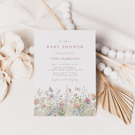 Vår Wildblomma Fält Baby Shower Inbjudningar