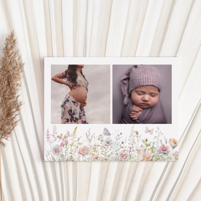 Vår Wildblomma Fält Baby Shower Tack Vykort (Skapare uppladdad)