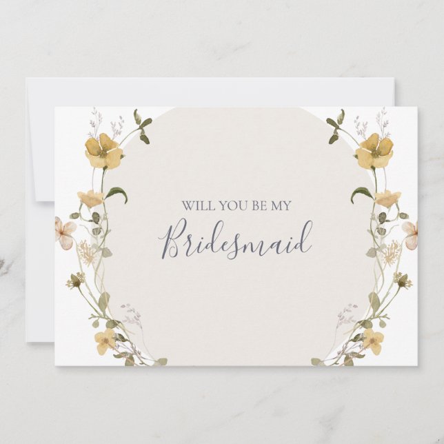Vår Wildblomma | Frieri kort för vit Bridesmaid (Framsida)