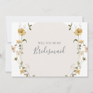 Vår Wildblomma   Frieri kort för vit Bridesmaid
