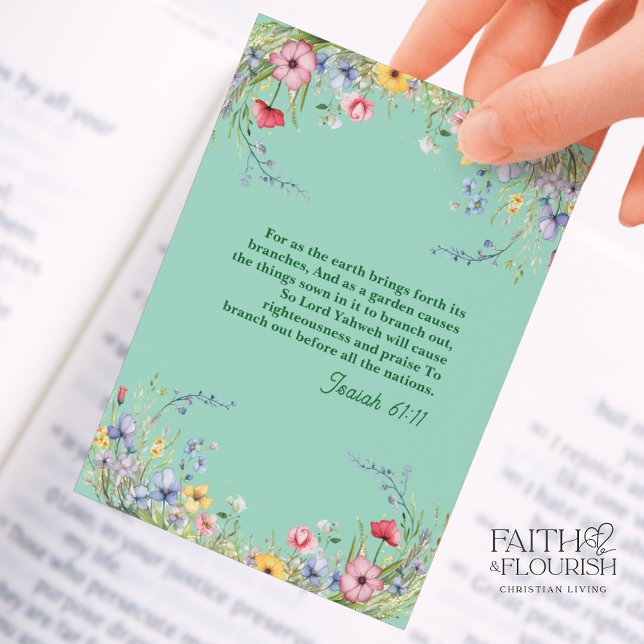 Vår Wildblomma Garland Bible Scripture Bookmark Rådkort (Skapare uppladdad)
