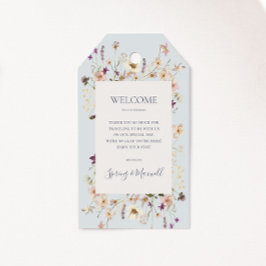Vår Wildblomma | Light Blue Bröllop Välkommen Presentetikett