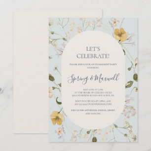 Vår Wildblomma   Light Blue Låt oss Celebrity Inv Inbjudningar