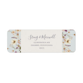 Vår Wildblomma | Ljusblå Returadress Etikett