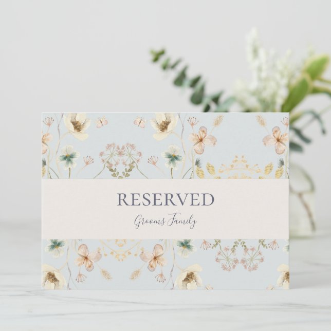 Vår Wildblomma | Ljust blått, reserverat tecken (Stående Fram)