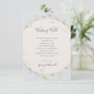 Vår Wildblomma Ljust blått Wishing-brunnskort Tilläggskort