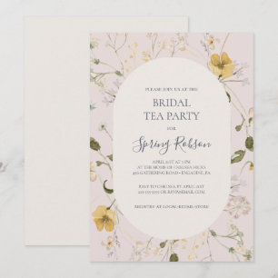 Vår Wildblomma Möhippa Tea Party Inbjudningar