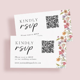 Vår Wildblomma QR-kod Bröllop OSA Tilläggskort