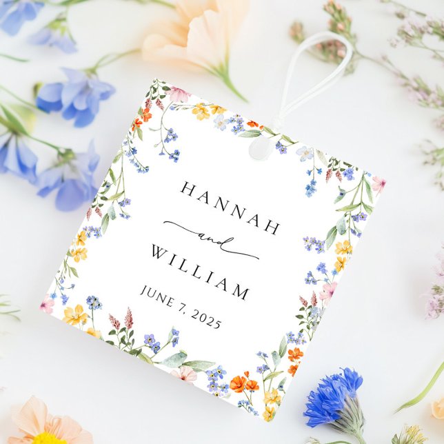 Vår Wildblomma Ram Garden Wedding Wedding Gåvor Etiketter (Skapare uppladdad)