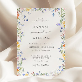Vår Wildblomma Ram Garden Wedding Wedding Inbjudningar