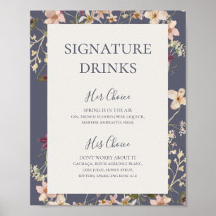 Vår Wildblomma Skadlig Lila Namnteckning drycker Poster