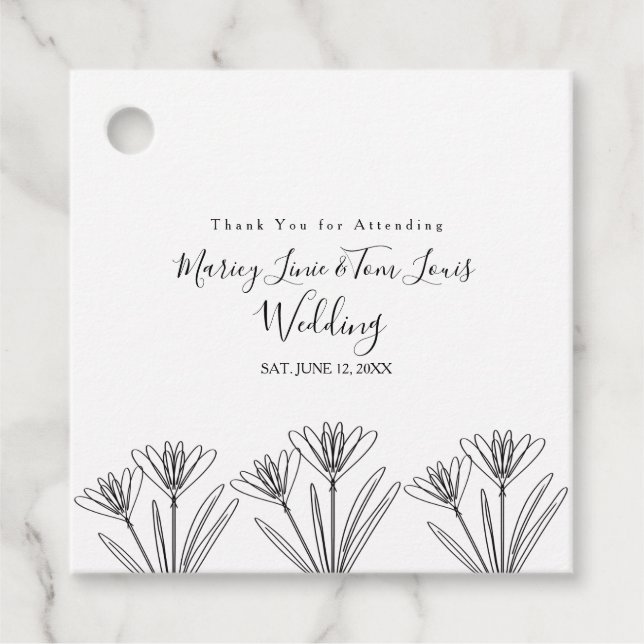 Vår Wildblomman Blommigt Hand plockade Pappra Kraf Gåvor Etiketter (Framsida)