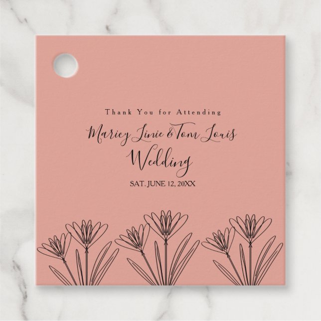 Vår Wildblomman Blommigt Hand plockade Pappra Kraf Gåvor Etiketter (Framsida)