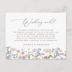 Vår Wildblomman Meadow Garden boho Wishing Wishing Tilläggskort