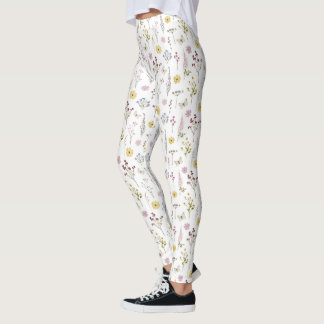 Vår Wildblomme Greenery Meadow Blomsterträdgård Leggings