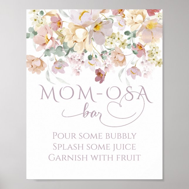 Vår Wildblommes Lila Baby Shower pub Poster (Framsidan)