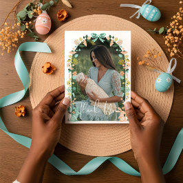 Vår Wildblommes Påskhare Baby Shower Tack Kort