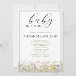 Vår Wildblommor Baby i Bloom Baby Shower Inbjudningar