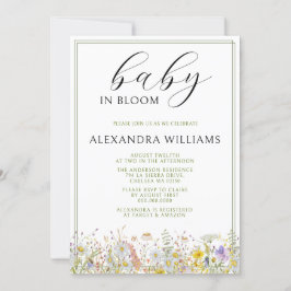 Vår Wildblommor Baby i Bloom Baby Shower Inbjudningar