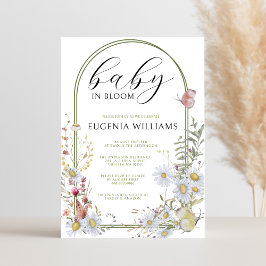 Vår Wildblommor Baby i Bloom Baby Shower Inbjudningar