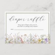 Vår Wildblommor Baby Shower Diaper Raffle